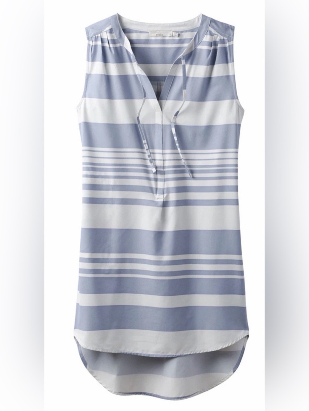 NWOT Prana XS Natassa Blue/White Striped Sleeveless Tunic Top